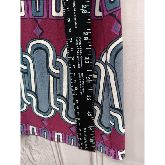 Bisou Bisou Dress Women's SZ 6 Stretch V-Neck High Waist Puff Sleeves Paisley EC - Picture 15 of 16